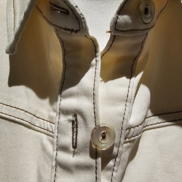 Title: KUT from the Kloth Cream Denim Dress M Classic Vintage Utility **NWT** - Picture 5 of 14